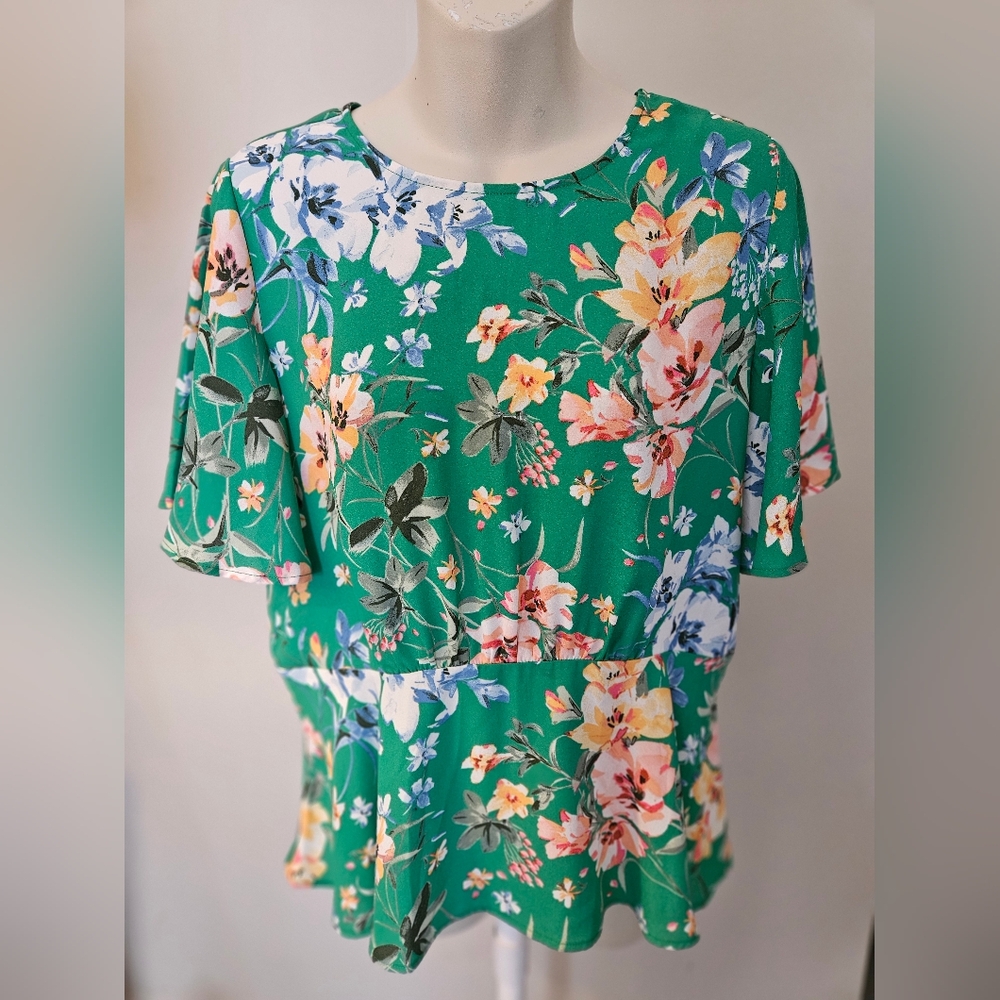 NWT Loft Floral Green Blouse